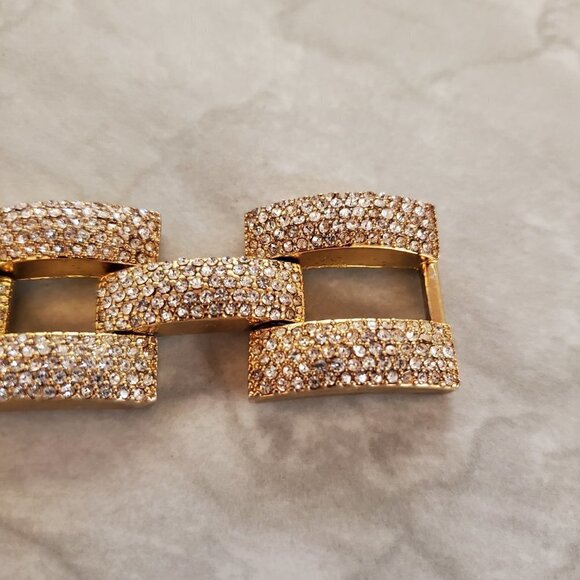 ✨ J.Crew Rhinestone Crystal Pave Link Statement Bracelet ✨ - Picture 2 of 15